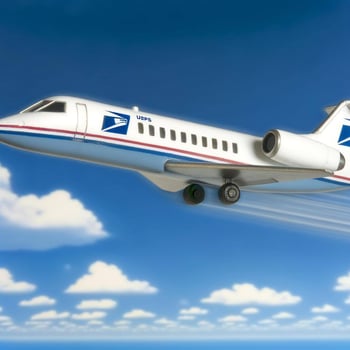 USPS mail jet plane