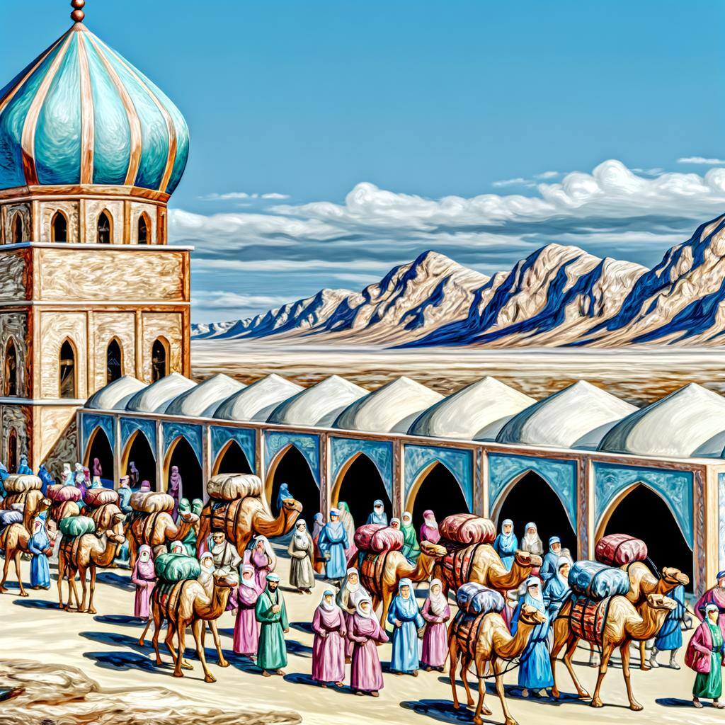 ancient silk road with caravanserais-1